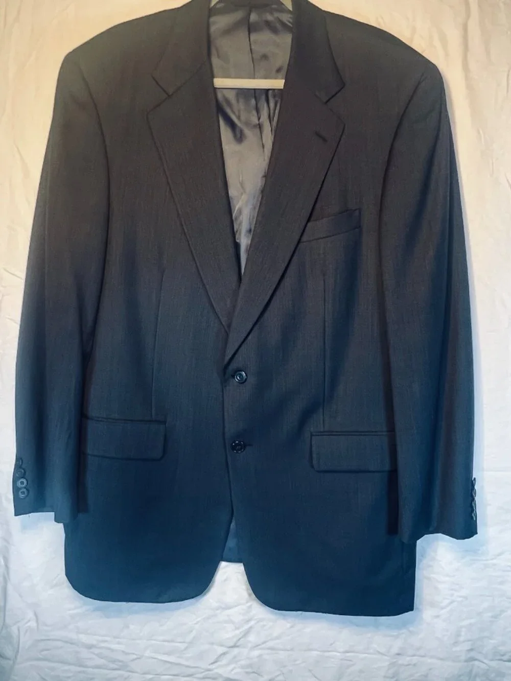 Wool blazer Marvin Brown Dallas 2 button black suit jacket 44L
